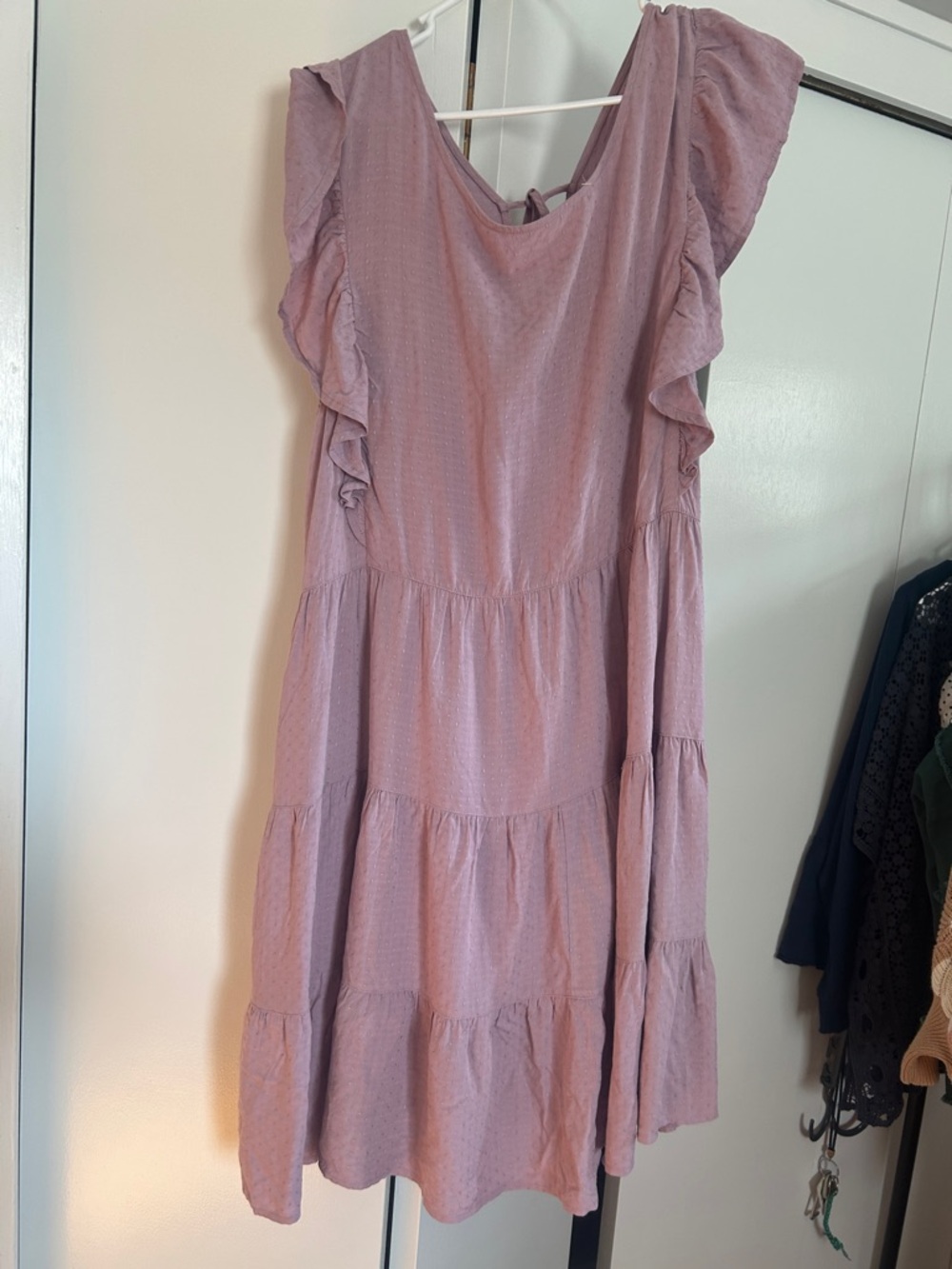Kori Dusty Mauve Ruffle-Tiered Midi Dress